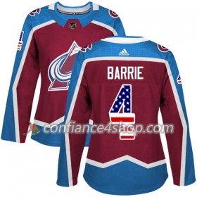 Adidas Maillot de Hockey Colorado Avalanche Tyson Barrie 4 2017-2018 Rouge USA Flag Fashion Authentic - Femme